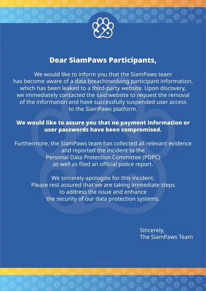 Siam Paws Update